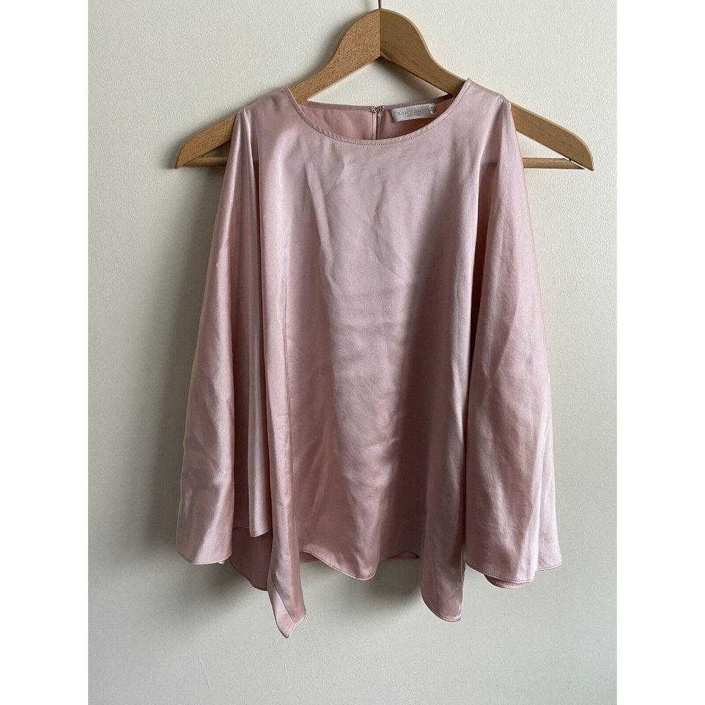 Ramy Brook Pink Tiffany Cold Shoulder Bat Wing Top M Medium